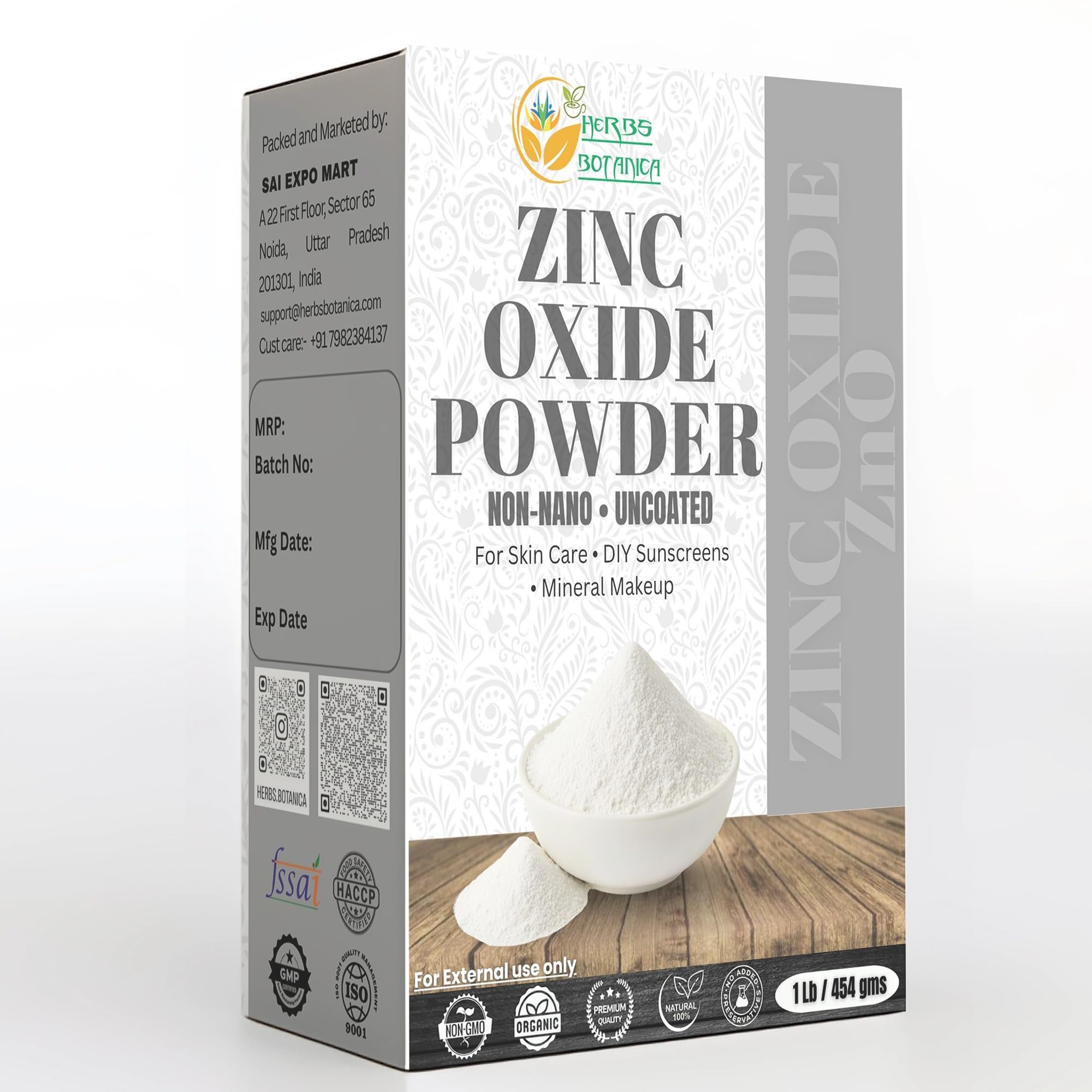 Amazon.com : Herbs Botanica Zinc Oxide Powder Non-Nano 1 lb